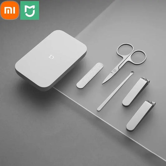 Xiaomi Mijia Pedicure Set | 5-piece | Stainless Steel | Angled Nail Clippers - Flat Nail Clippers - Nail Scissors - Nail File - Ear Picker
